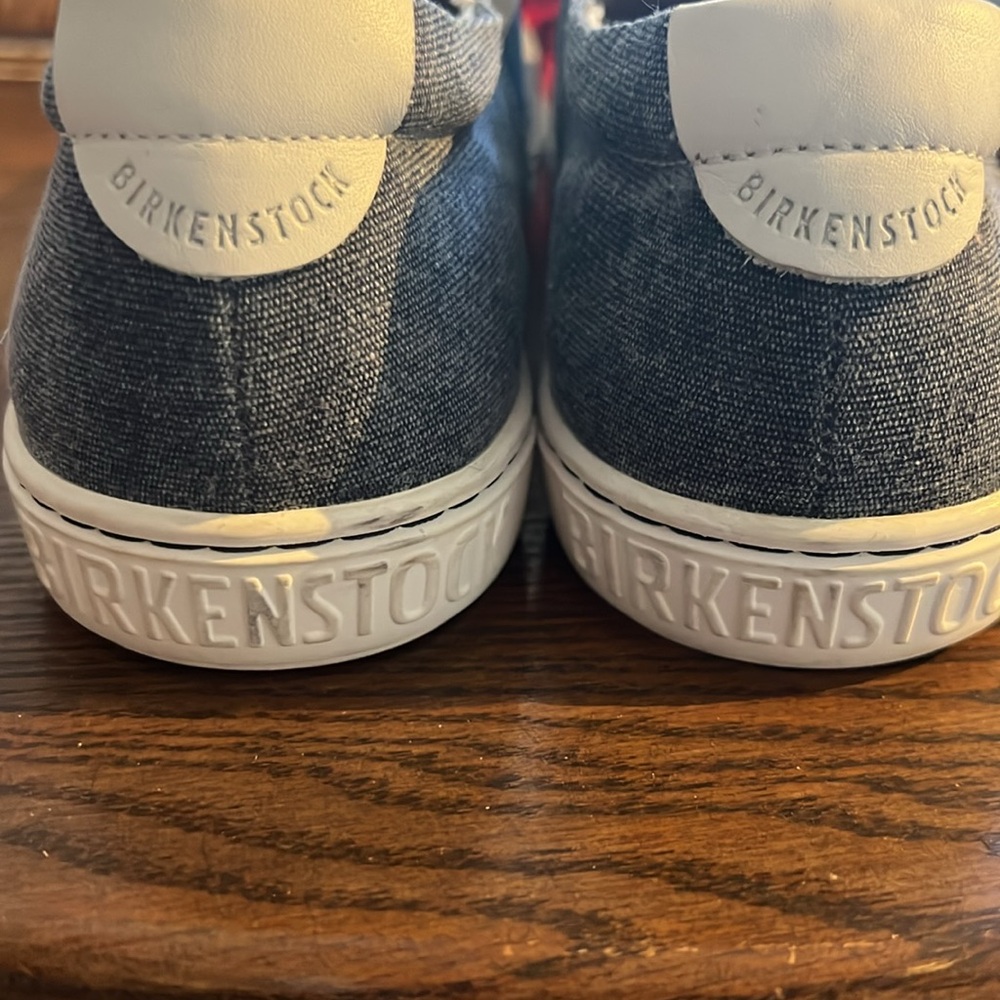 Birkenstock 40  Barrie Denim Navy Blue Slip-On Loafer Canvas Sneakers Women’s 9 - Picture 3 of 5